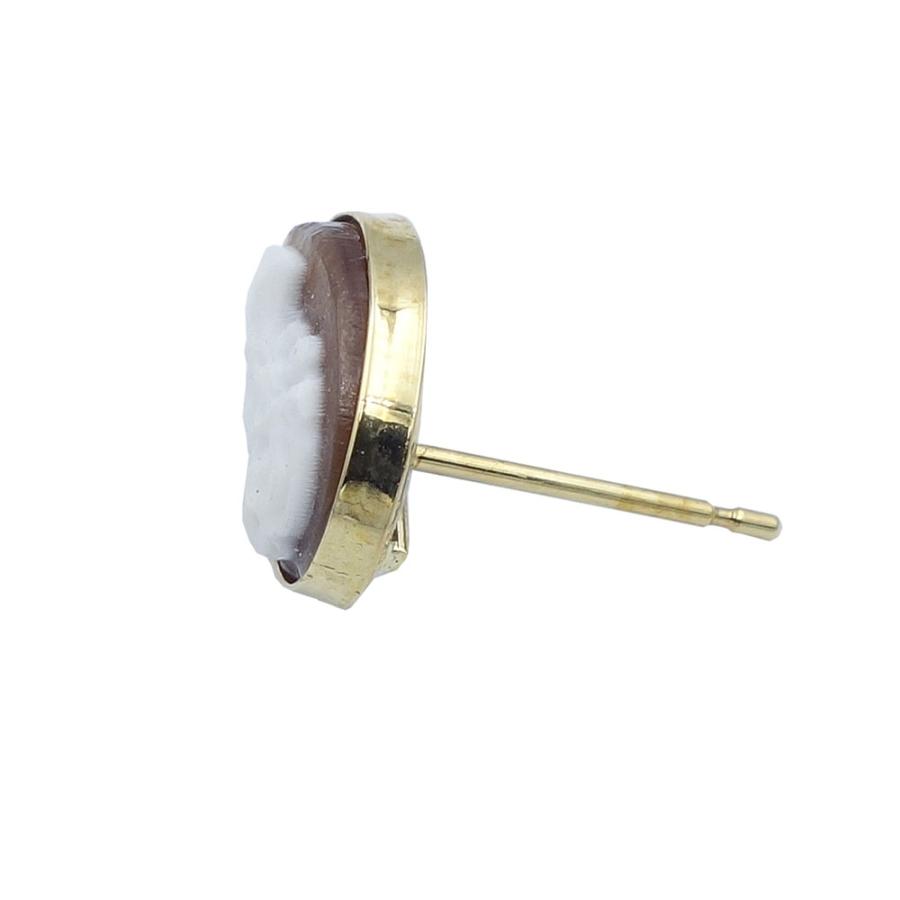 イエローゴールド K18 シェル カメオ ピアス PA257 : ウォッチストア