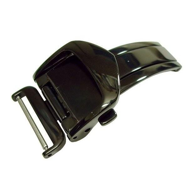 バンビ ZB0007 プッシュ式三つ折 Dバックル ブラック 16mm,18mm,20mm