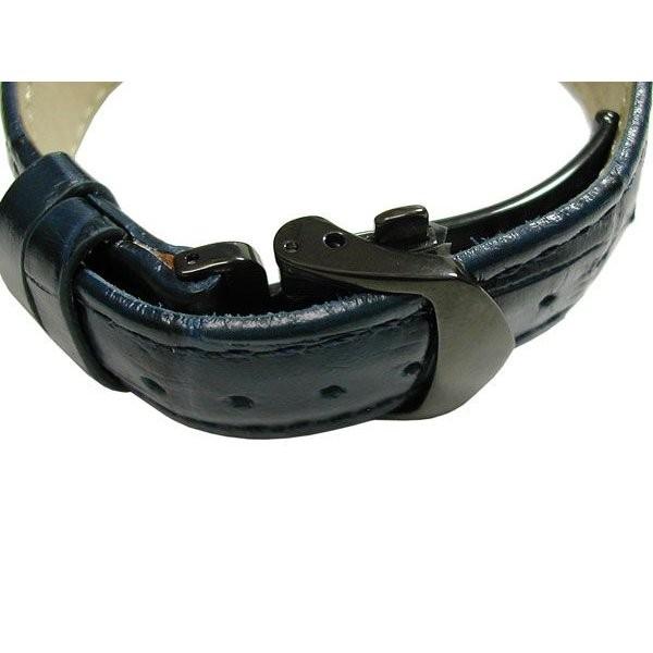 バンビ ZB0007 プッシュ式三つ折 Dバックル ブラック 16mm,18mm,20mm