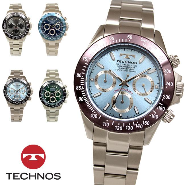 TECHNOS（テクノス） T4C02 オールステンレス クロノグラフ 腕時計