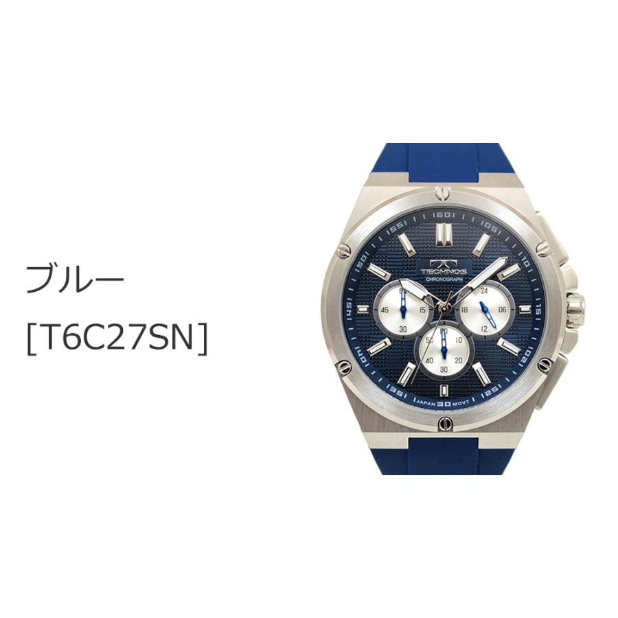 TECHNOS（テクノス） T6C27 シリコンベルト クロノグラフ 腕時計