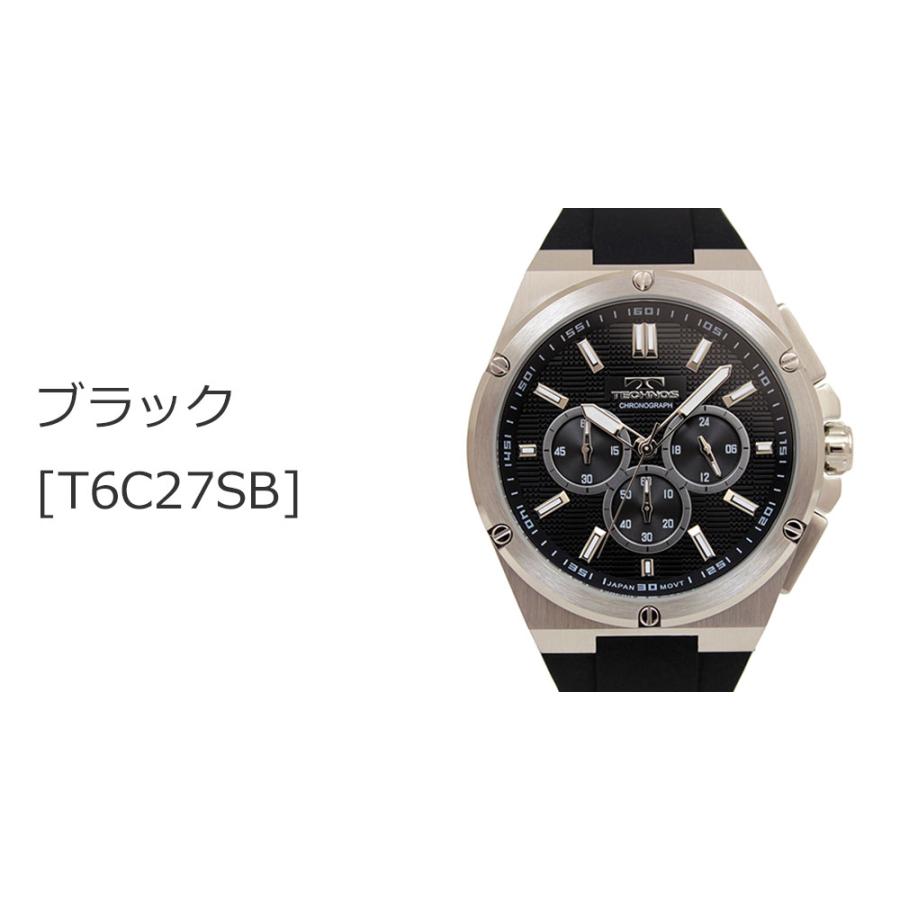 TECHNOS（テクノス） T6C27 シリコンベルト クロノグラフ 腕時計