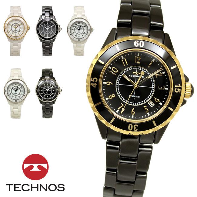 TECHNOS（テクノス） T9C06 セラミック＆ステンレス 三針 腕時計