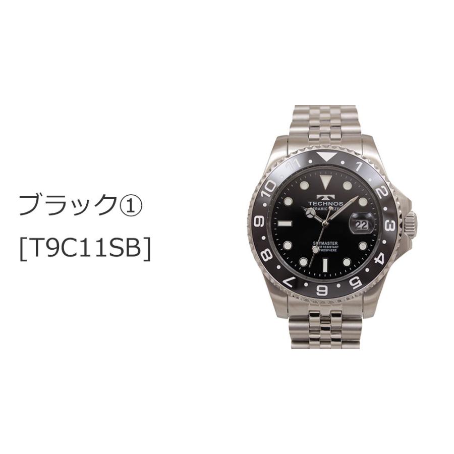 TECHNOS（テクノス） T9C11 ステンレス セラミック回転ベゼル 三針