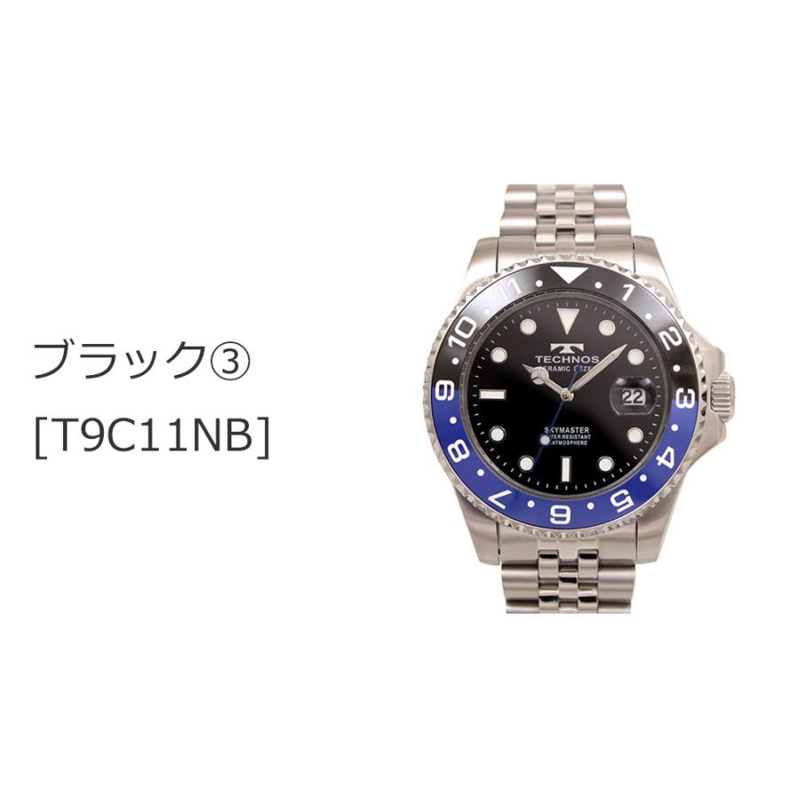 TECHNOS（テクノス） T9C11 ステンレス セラミック回転ベゼル 三針