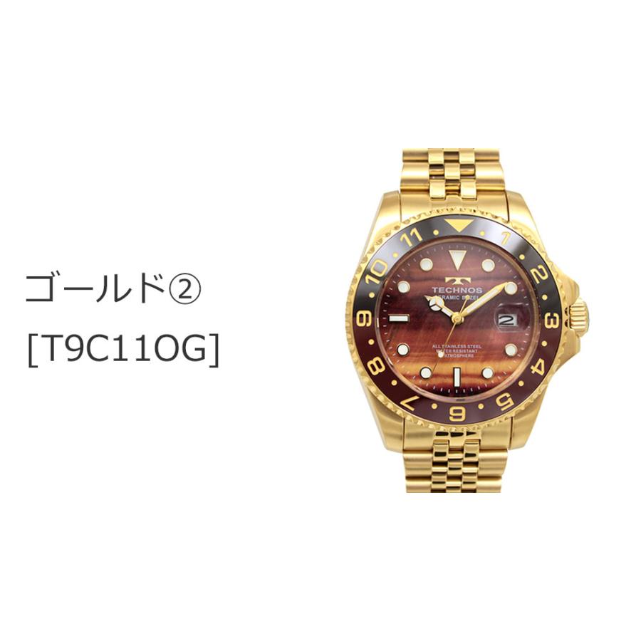 TECHNOS（テクノス） T9C11 ステンレス セラミック回転ベゼル 三針