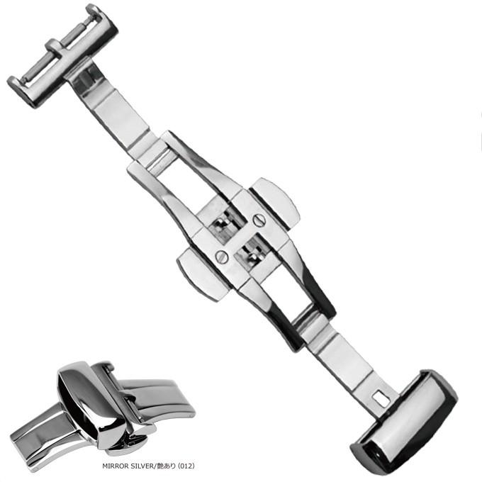 腕時計バックル  バックル交換 ステンレススチール プッシュ式  PBF D-BUCKLE /2 ピービーエフディーバックル2  16mm 18mm 20mm 22mm  シルバー  ca-PBFSILVER2の画像