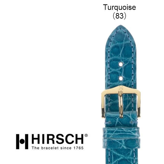 ベルト 腕時計 交換ベルト 時計バンド ヒルシュ HIRSCH GENUINE CROCO ジェニュイン クロコ ターコイズ 12mm 13mm 14mm 15mm 16mm 17mm 18mm hi-01808c-83