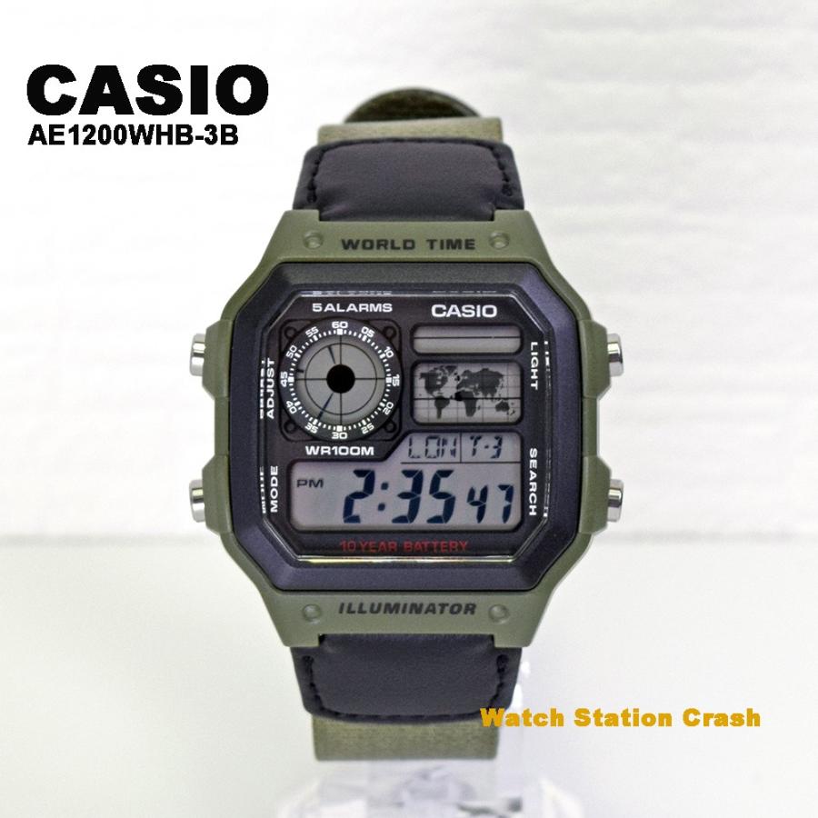 5年保証 腕時計 買物 デジタル メンズ CASIO ワールドタイム AE-1200WHB-3B チープカシオ スポーツタイプ 本日限定