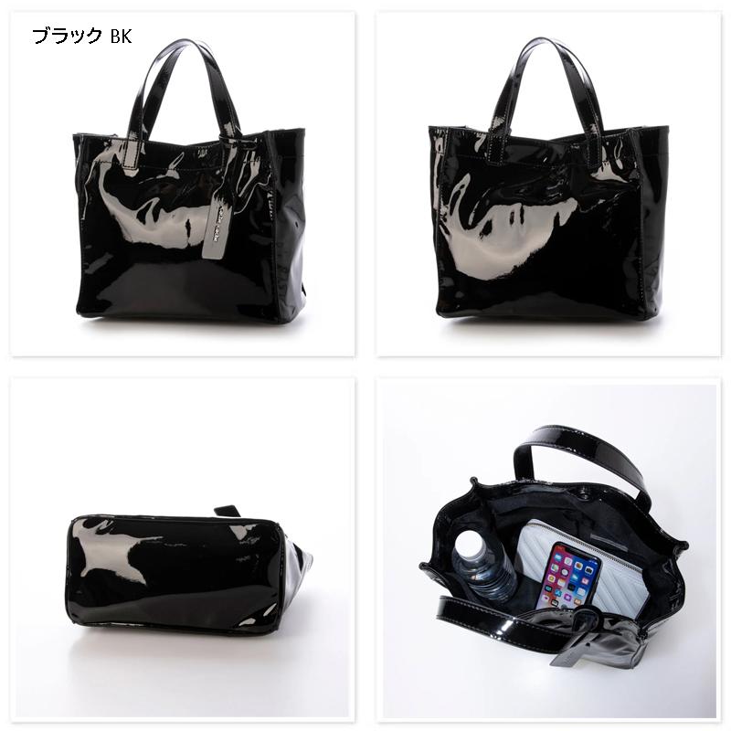 cache cache カシュカシュ メタリックシルバー ゴールド ソフトエナメル カラー スクエア手提げトートバッグS 軽量 | BEVERLY HILLS POLO CLUB | 06