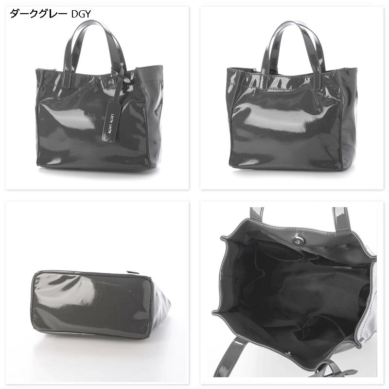 cache cache カシュカシュ メタリックシルバー ゴールド ソフトエナメル カラー スクエア手提げトートバッグS 軽量 | BEVERLY HILLS POLO CLUB | 08