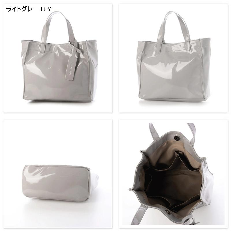 cache cache カシュカシュ メタリックシルバー ゴールド ソフトエナメル カラー スクエア手提げトートバッグS 軽量 | BEVERLY HILLS POLO CLUB | 09