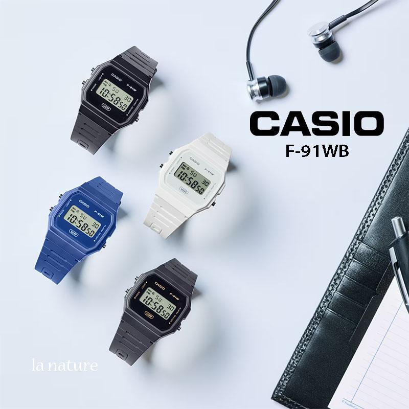 （5年保証）CASIO CLASSIC デジタル 腕時計 F-91WB メンズ レディース ペア ブラック 黒 ネイビー ホワイト 白 グレー | CASIO