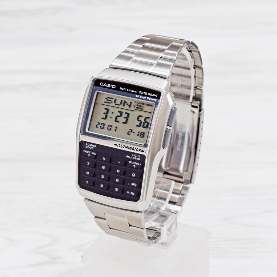腕時計 カシオ CASIO （日本未発売）データーバンク 電卓付き ブレスタイプ レトロフューチャー デジタル メンズ｜watchcrash｜02