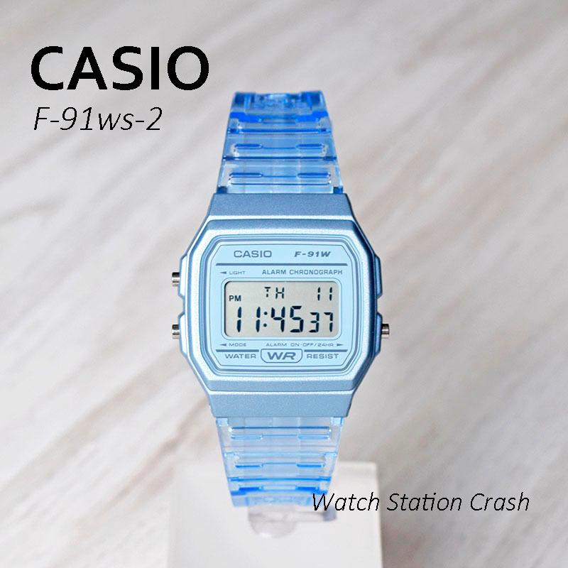 CASIO デジタル 腕時計 スケルトン カラー 軽量 薄型 チプカシ メンズ レディース F-91WS-2 F-91WS-4 F-91WS-7 F-91WS-8｜watchcrash｜02
