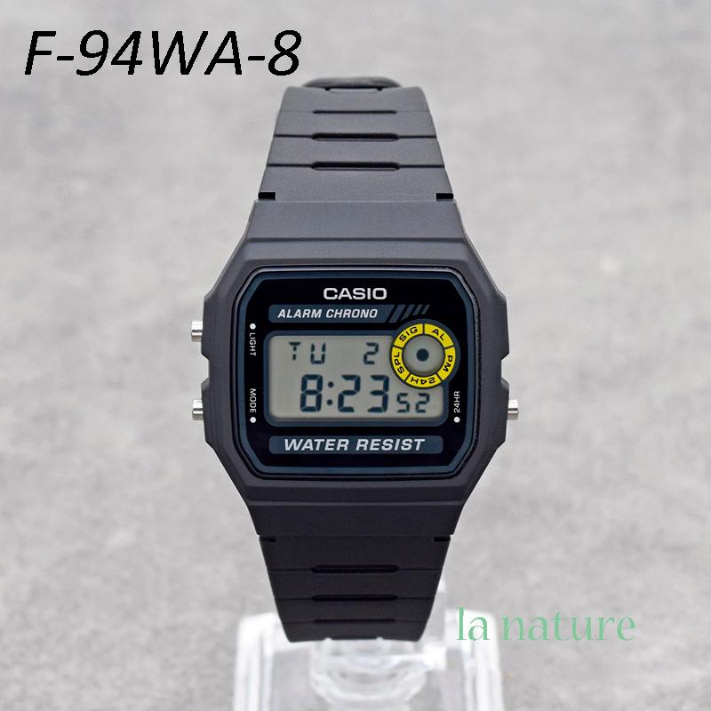 CASIO デジタル 腕時計 メンズ レディース Kids 子供 F-94WA-8 F-94WA-9 チープカシオ ストップウォッチ アラーム 軽い 薄い シンプル｜watchcrash｜02