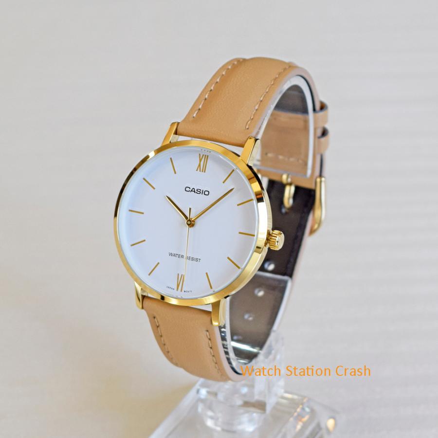 日本未発売 CASIO レディース 腕時計 ゴールド ライトブラウン アナログ フェイクレザー チープカシオ LTP-VT01GL-7B
