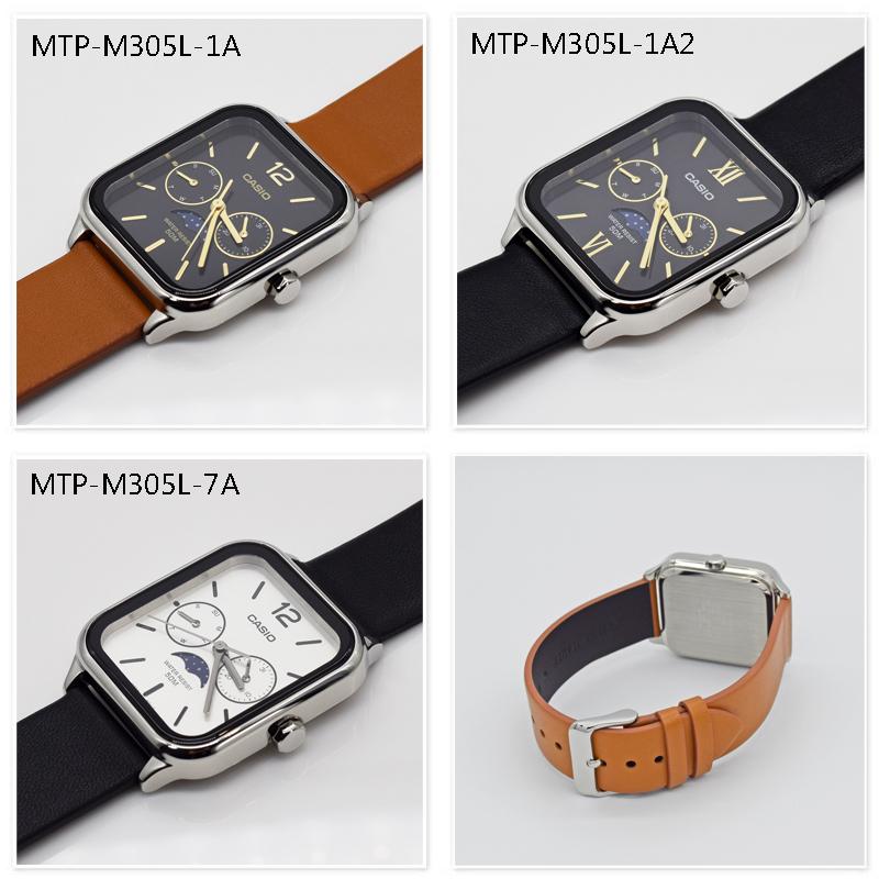 （5年保証）（日本未発売）CASIO ムーンフェイズ カレンダー付 腕時計 本革ベルト ブレス MTP-M305L MTP-M305D | CASIO | 02