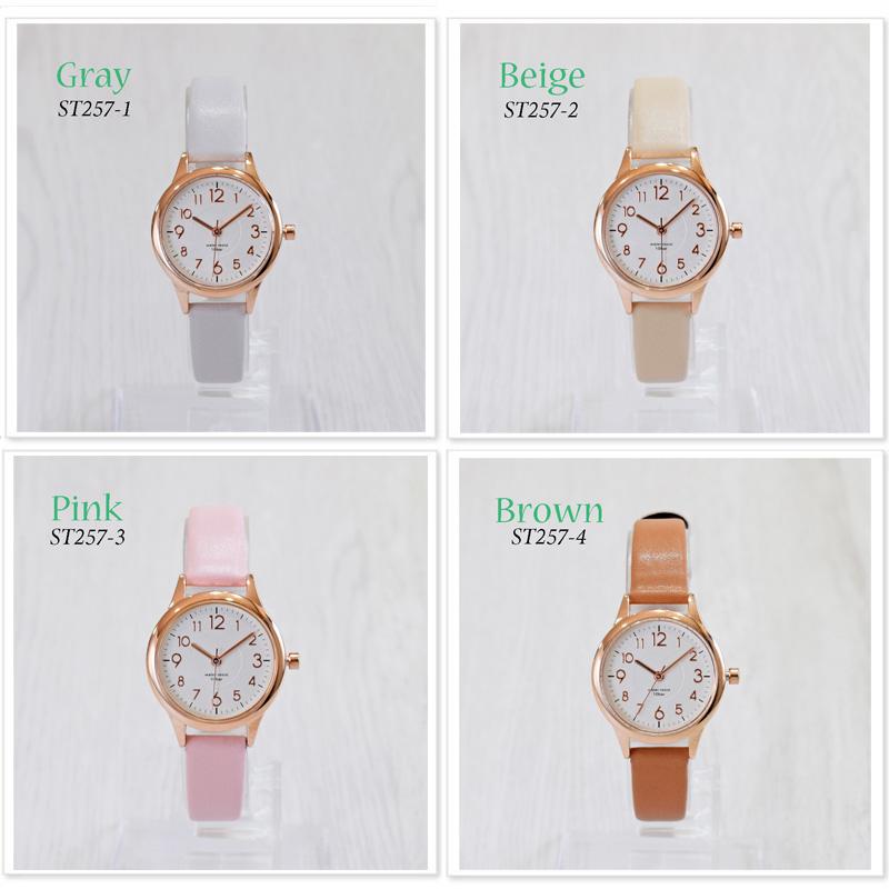 レディース 腕時計 防水 アースカラー アナログ 日本正規品 ST257