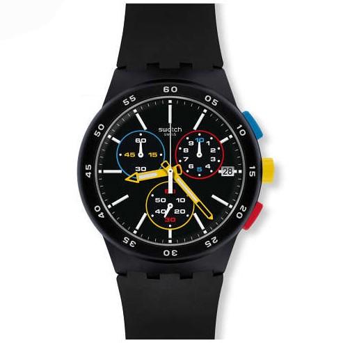 New Model Swatch スウォッチ 腕時計 メンズ Black One Susb416 クロノグラフ Susb416 Watch Station Crash 通販 Yahoo ショッピング