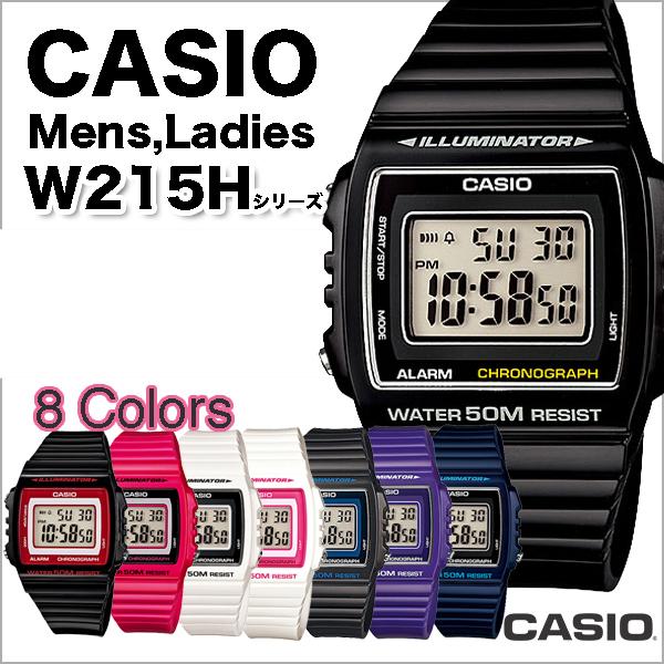 CASIO 腕時計 デジタル レディース メンズ W-215H チープカシオ プチプラ カラバリ ガールズ ボーイズ