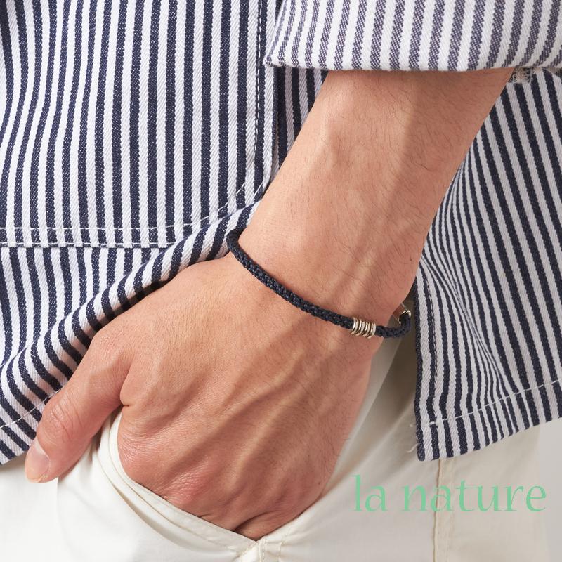 wakami ワカミ 手作り 編込みコード ブレスレット ブラック ベージュ