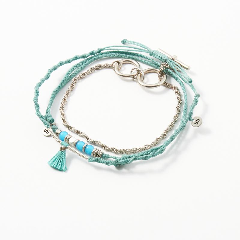 wakami アンクレット / Seaweed Anklet 3本セット wakami アンクレット / Navy 3本セット ネイビー (wakami