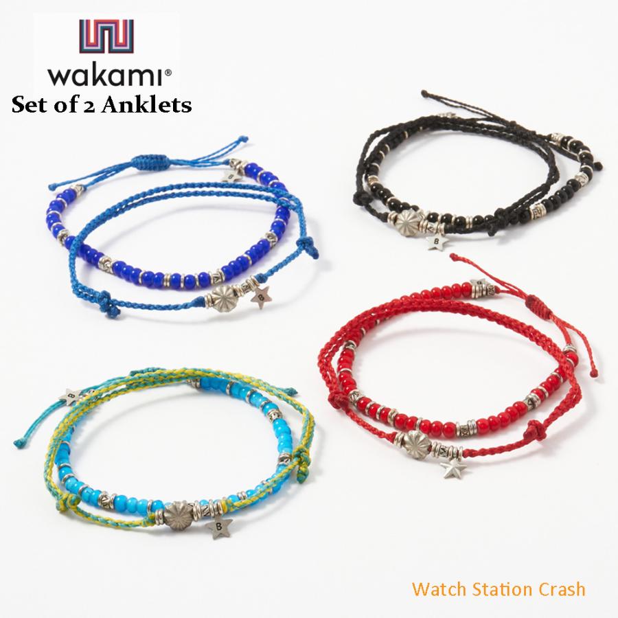 アンクレット Wakami 2本セット Anklet アクセサリー メンズ レディース ブルー ブラック ターコイズ レッド Wa Wa Wa Wa Wakami Anklet La Nature 通販 Yahoo ショッピング
