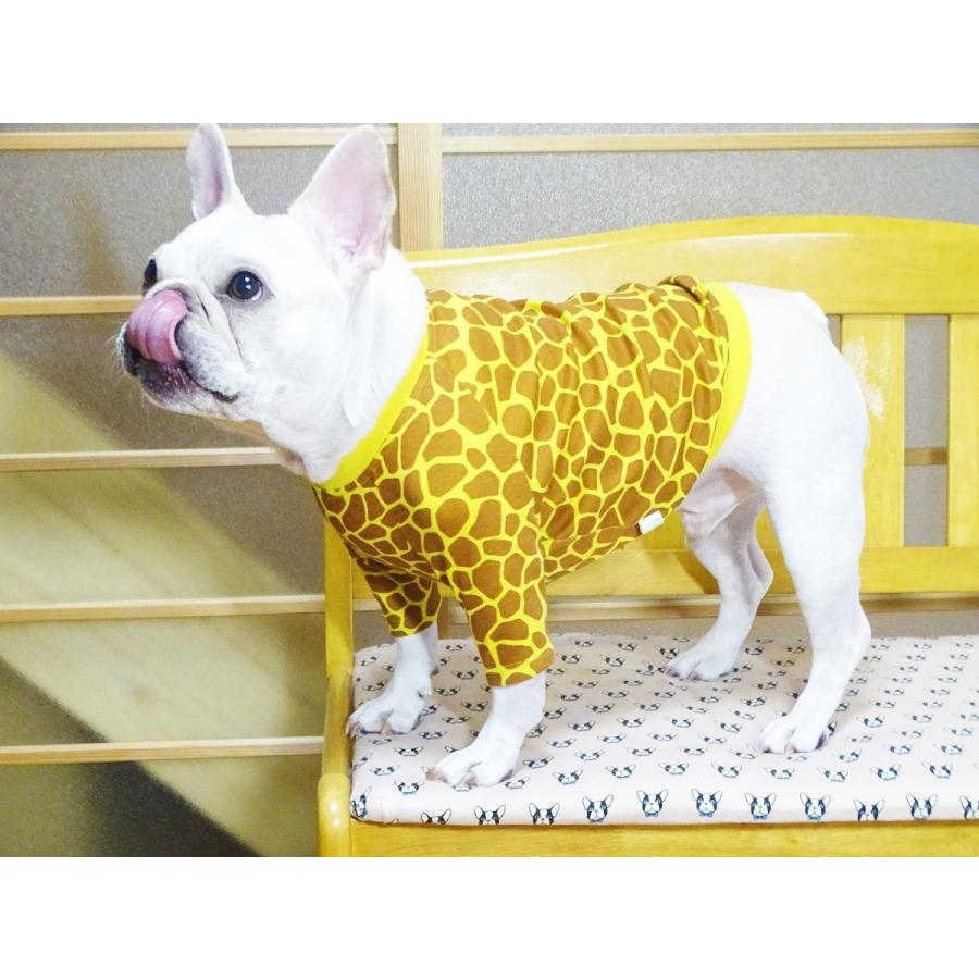 キリン柄・七分袖丈ラグラン : フレンチブルドッグ服・MARUCOCCO