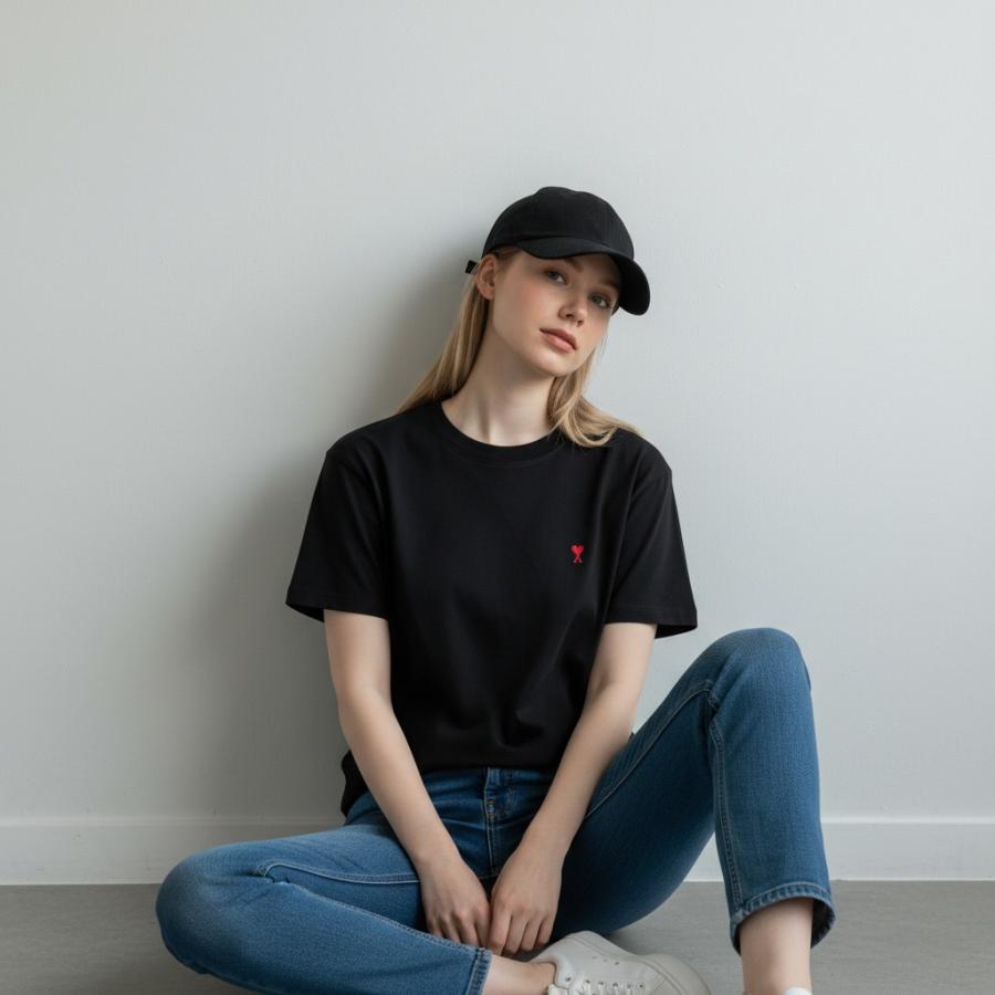 【新品】アミ パリス AMI PARIS 半袖Ｔシャツ ユニセックス bfuts035-100-m 並行輸入品】アミパリス AMI PARIS Tシャツ BFUTS035 オーガニック
