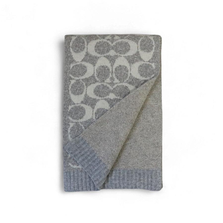 コーチ coach マフラー スカーフ コットン　グレー COACH（コーチ） 【並行輸入品】コーチ マフラー スカーフ メンズ