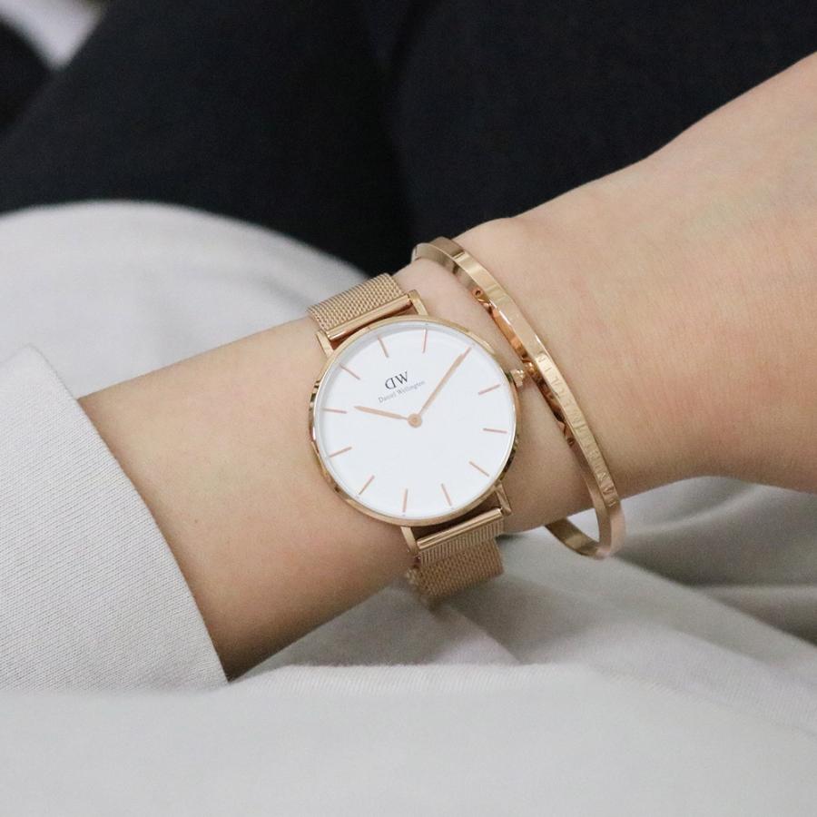 刻印 ラッピングリボン付き ダニエルウェリントン 腕時計 バングル  