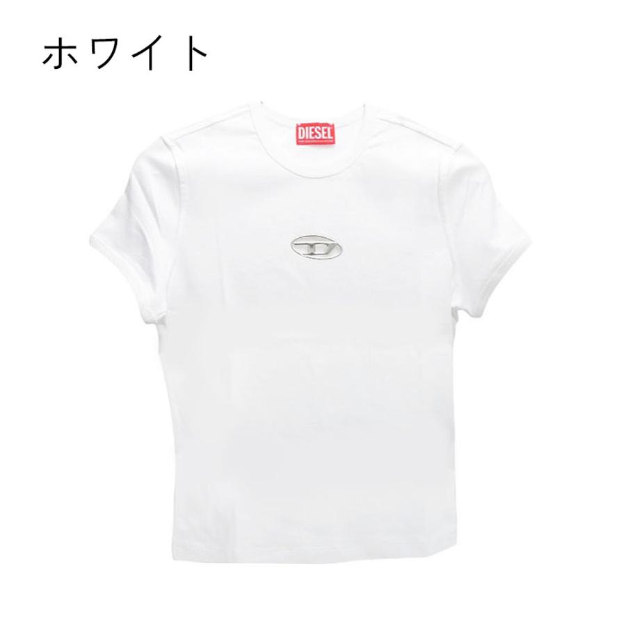 【並行輸入品】ディーゼル DIESEL Tシャツ  A16839 0CLBR レディース 半袖 オーバルD ブラック シンプル スリムフィット コットン 誕生日 女性 ギフト Y2K 爆買の画像