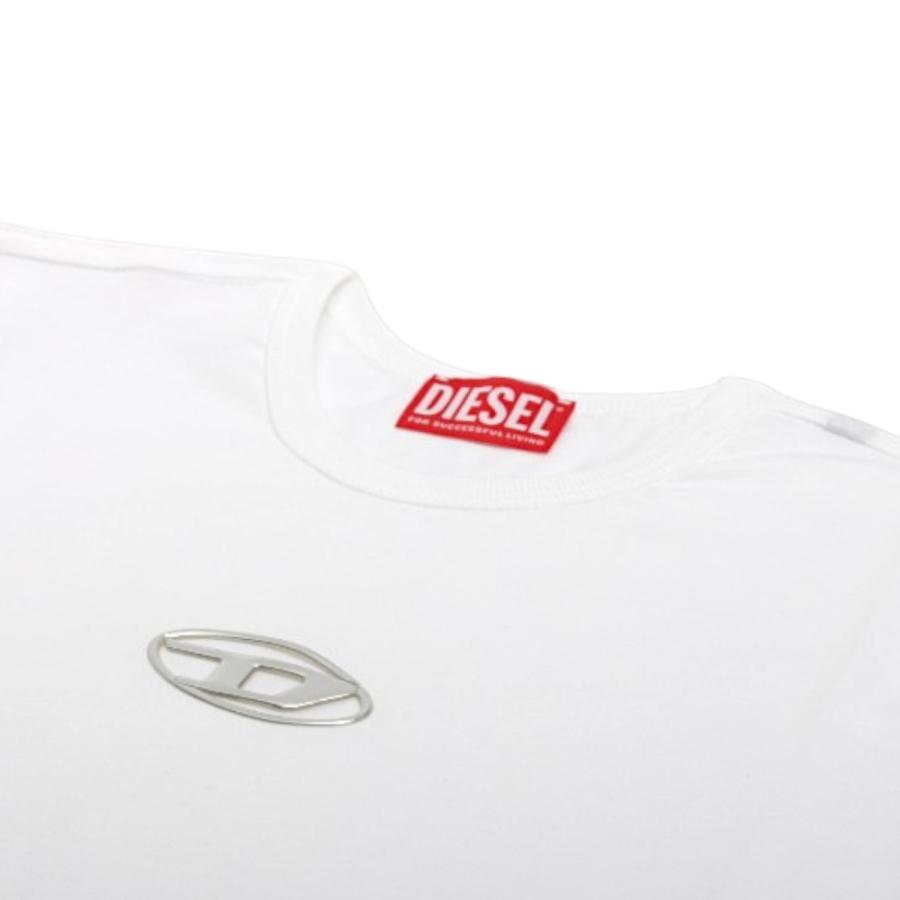 【並行輸入品】ディーゼル DIESEL Tシャツ  A16839 0CLBR レディース 半袖 オーバルD ブラック シンプル スリムフィット コットン 誕生日 女性 ギフト Y2K 爆買の画像