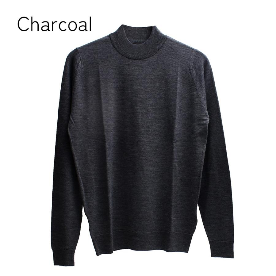 美品 JOHN SMEDLEY ジョンスメドレー モックネックセーター 黒30G JOHN SMEDLEY（ジョンスメドレー） メリノウール 24ゲージ モック