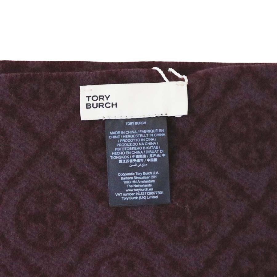 【並行輸入品】トリーバーチ TORY BURCH T MONOGRAM OBLONG SCARF マフラー 164571 001 250 020 207   BLACK CAMEL GRAY BURGUNDY ウール カシミアの画像