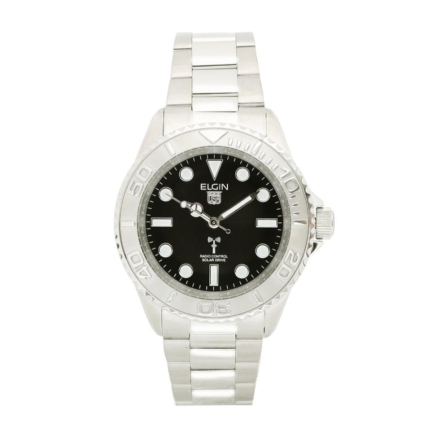 エルジン ELGIN 腕時計 FK1430S-BP メンズ NEW ソーラー クォーツ ブラック シルバー クリスマスプレゼント｜watchlist｜02