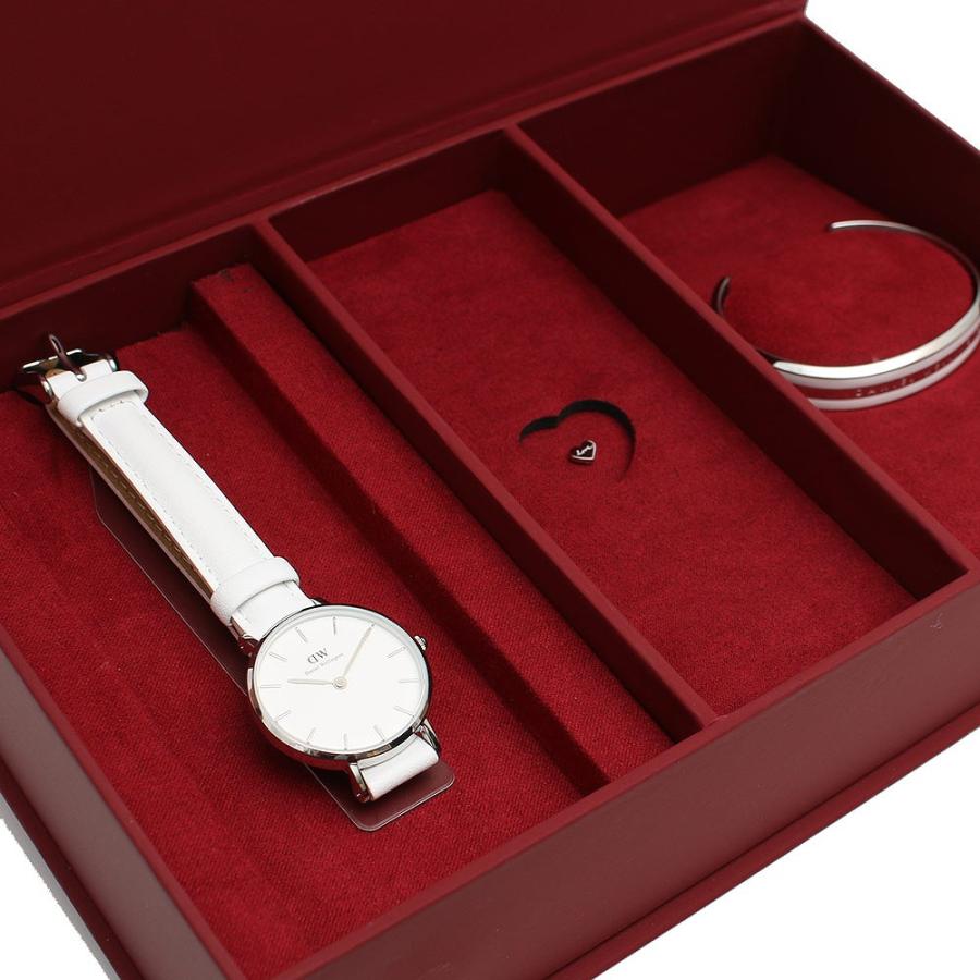 【並行輸入品】ダニエルウェリントン 腕時計 バングル ギフトセット PETITE BONDI 28 シルバー DW00700123 ペティート ホワイトの画像