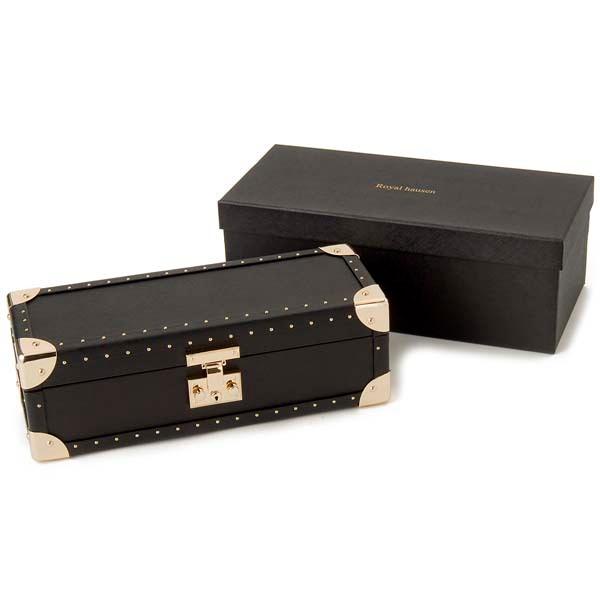 【並行輸入品】ロイヤルハウゼン ROYAL HAUSEN サフィアーノレザー 4本収納　腕時計ケース SWB002-4 ブラック クリスマスの画像