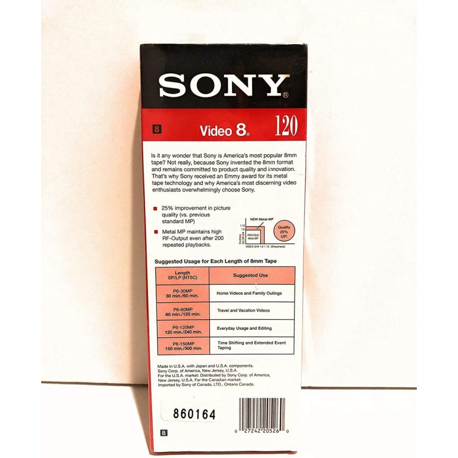 Sony 8 mm MPビデオカセット 120分。(4パック) 並行輸入品 golaw.com.au