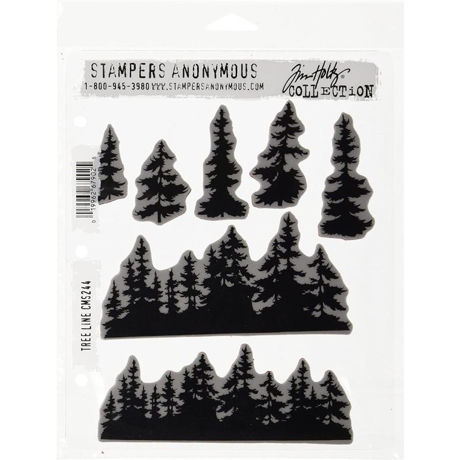 ベストセラー Stampers Anonymous Tim Holtz Cling Rubber Stamp Set  7 by 8.5  Tree Line by Stampers Anonymous　並行輸入品 その他キッチン、日用品、文具