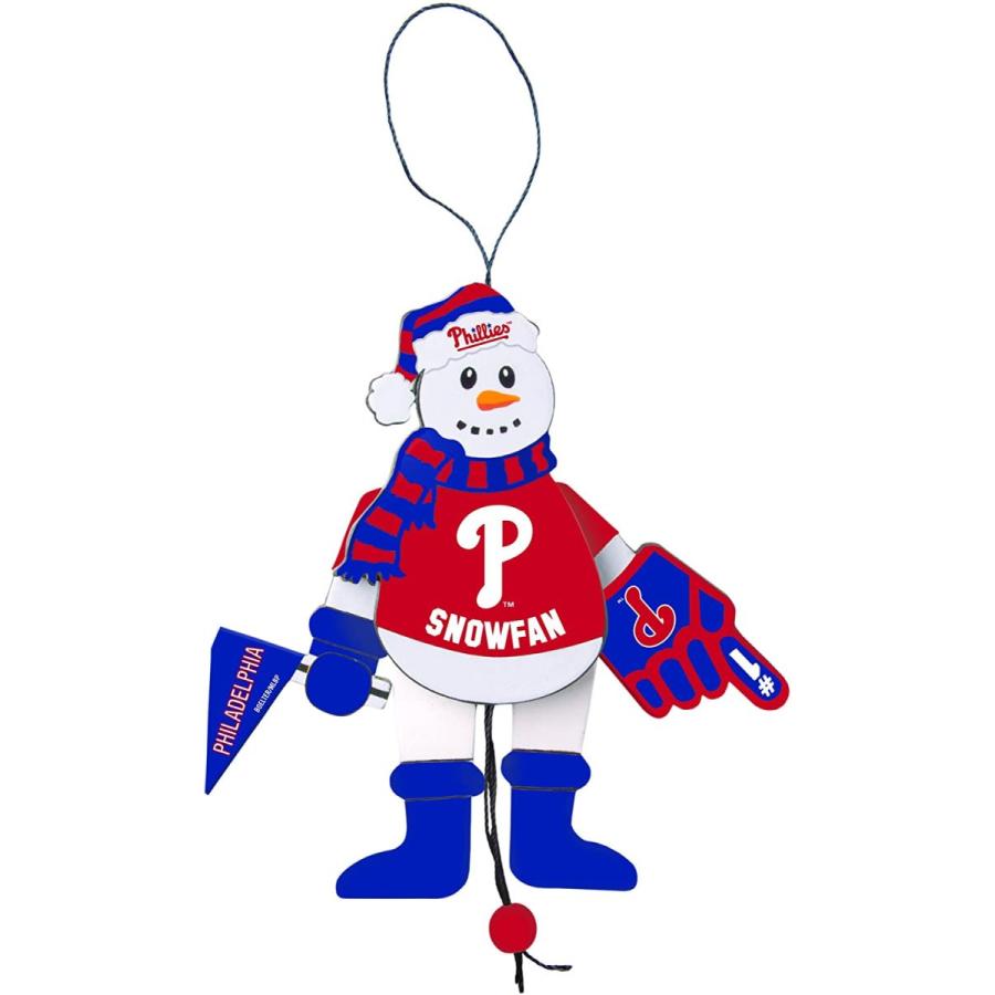 プレゼントを選ぼう！ MLB フィラデルフィア・フィリーズ 木製 応援 雪だるま オーナメント　並行輸入品 その他
