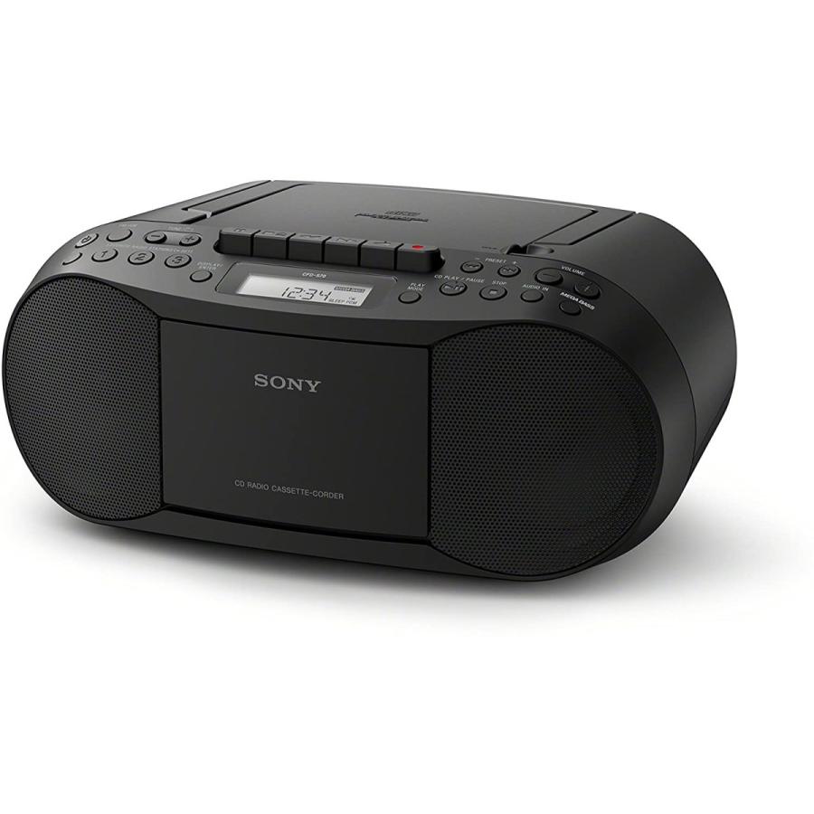 Sony ステレオ CD カセット ブームボックス ホームオーディオラジオ ブラック (CFDS70BLK) 13.7 x 6.1 x 9インチ　並行輸入品