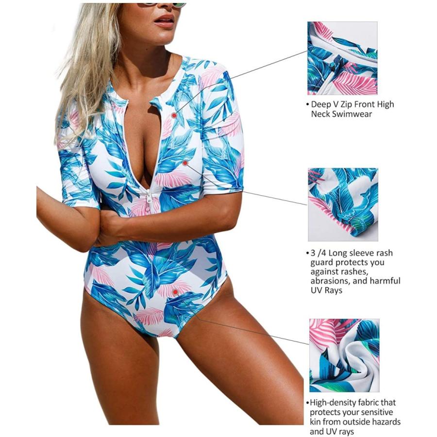 セールオンラインストア 通販 ワンピース水着 レディース プリント半袖 長袖 ブルー 並行輸入品 ジップフロント サイズ カラー Yahoo ショッピング Xx Large Us S Xxl Aleumdr Hfayb06y4gljzsk Watchme 取引保証 oremontessori Com