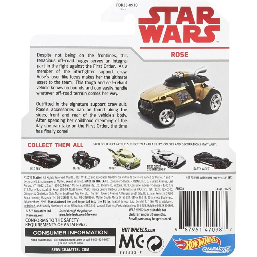 スター・ウォーズ/最後のジェダイ 2017 ホットウィール ダイキャスト キャラクターカー 1パック ローズ / STAR WARS : THE LAST JEDI HOT WHEELS ROSE 【並行輸 ウォーズ/最後のジェダイ ホットウィール ダイキャスト キャラクターカー 1パック ローズ STAR WARS THE LAST JEDI HOT WHEELS ROSE