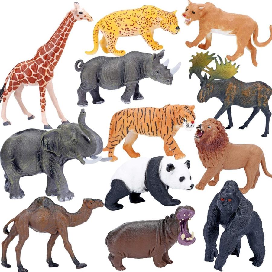 送料無料! B0LZRA QXYSNPMW0J-656Safari Animals Figures T0ys  Realistic Jumb0 Wild Z00 Animals Figurines Large Plastic African Jungle Animals Playset with Elephant  Giraffe  Li0n  Ti