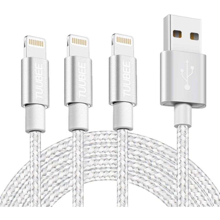 最新作 TUUBEE MFi認証 iPhone Lightningケーブル 3本パック 長さ6フィート ナイロン編み USB iPhone データケーブル 高速充電コード iPhone XS/MAX/XR/X/8/7/6/iPad/i その他周辺機器