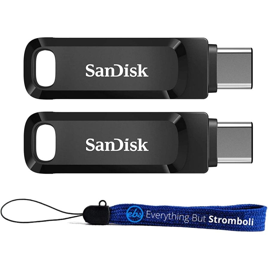 SanDisk 256GB Ultra Dual Drive Go (SDDDC3-256G-G46) 2-in-1 USB Type-A amp; Type-C Flash Drive Pack Bundle with Everything But Stromboli Lanyard