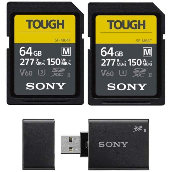 【セール】 Sony 64GB SF-Mシリーズ 高速タフSDカード(2パック) MRW-S1 UHS-II USB 3.1リーダーバンドル (3アイテム)　並行輸入品 その他タブレットPC