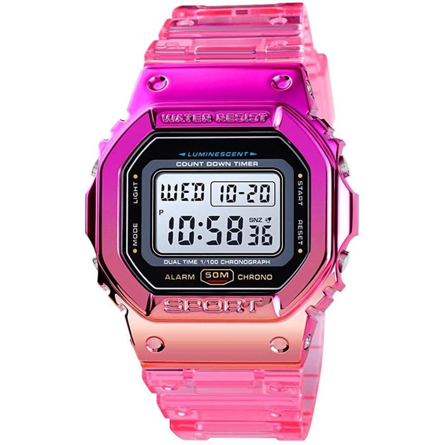 Vigoroso メンズ 5気圧防水腕時計 レディース カラフルデジタルスポーツledクォーツ 5気圧防水腕時計